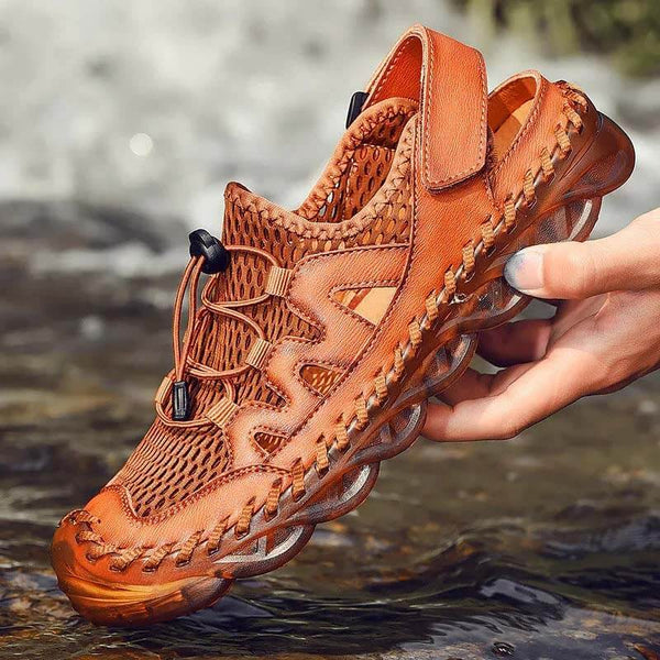 Hombres Sandalias de costura a mano Mole transpirable Soft Sole Zapatos casuales