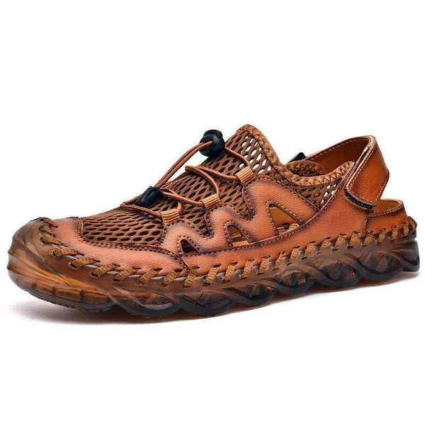 Hombres Sandalias de costura a mano Mole transpirable Soft Sole Zapatos casuales