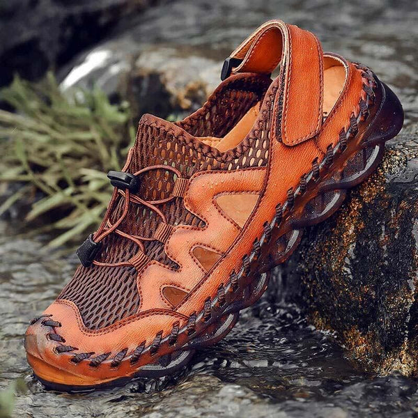 Hombres Sandalias de costura a mano Mole transpirable Soft Sole Zapatos casuales