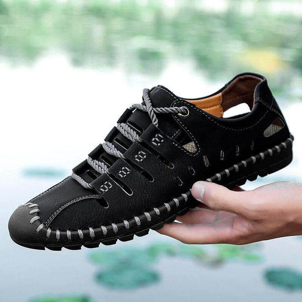 Hombres zapatos casuales sandalias hechas a mano hombres transpirables zapatos de marca de lujo mocasines de cuero de cuero mocasins