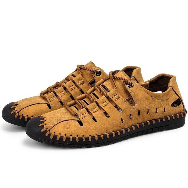 Hombres zapatos casuales sandalias hechas a mano hombres transpirables zapatos de marca de lujo mocasines de cuero de cuero mocasins