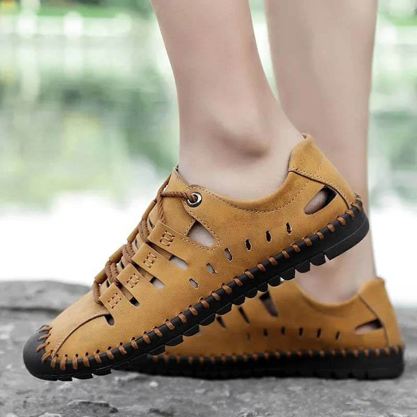 Hombres zapatos casuales sandalias hechas a mano hombres transpirables zapatos de marca de lujo mocasines de cuero de cuero mocasins