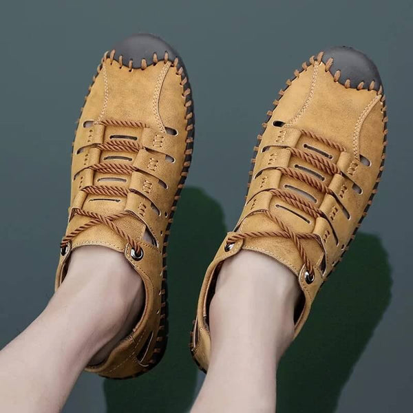 Hombres zapatos casuales sandalias hechas a mano hombres transpirables zapatos de marca de lujo mocasines de cuero de cuero mocasins