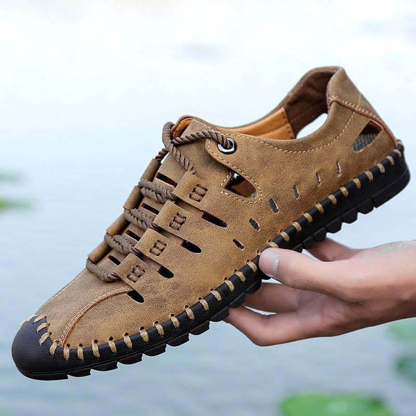 Hombres zapatos casuales sandalias hechas a mano hombres transpirables zapatos de marca de lujo mocasines de cuero de cuero mocasins