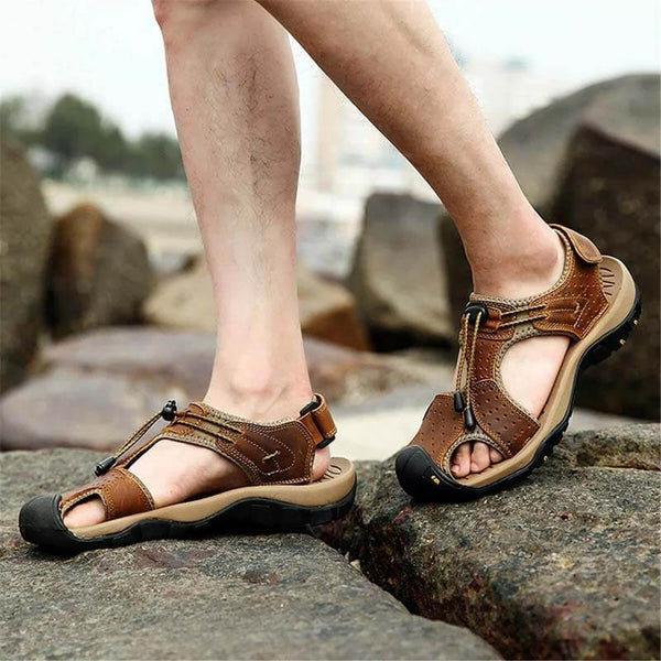 Sandalias de cuero de cuero Zapatos de senderismo