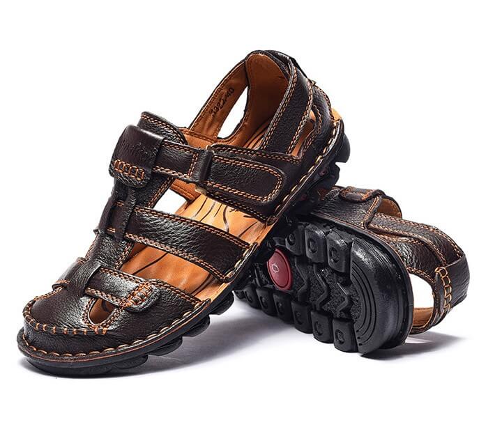 Hochwertige Sandalen aus Rindsleder für den Sommer im Freien, handgefertigte Herrensandalen, modische und bequeme Herren-Strandschuhe aus Leder