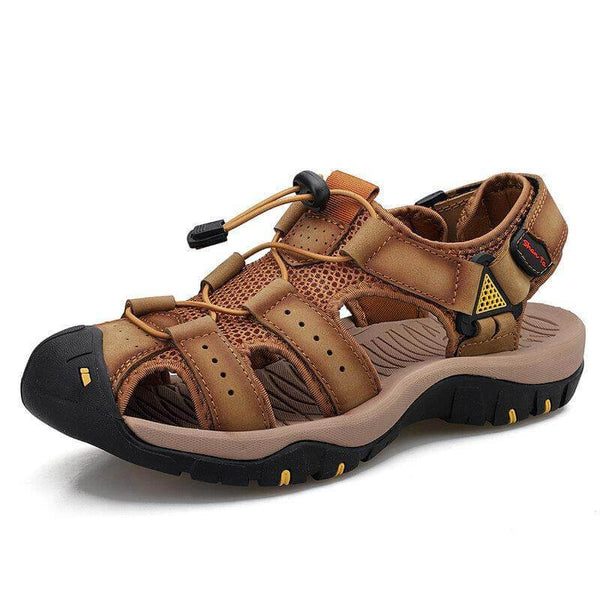 Hombres Cow Wide Breathable sin deslizamiento Sandalias de playa informales al aire libre sin deslizamiento Sandalias de playa al aire libre