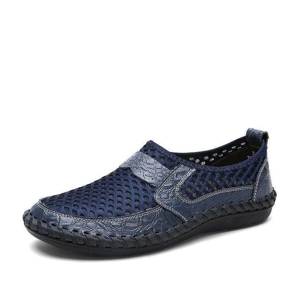Kaegreel Hombre Costura Honeycomb Malla de malla Mocasines suaves transpirable Zapatos casuales al aire libre