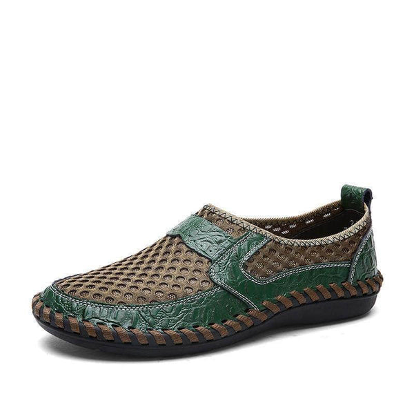 Kaegreel Hombre Costura Honeycomb Malla de malla Mocasines suaves transpirable Zapatos casuales al aire libre