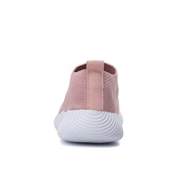 Zapatos de calcetines elásticos deportes planos deportes informales livianos livianos tejidos zapatos deslizantes para mujeres