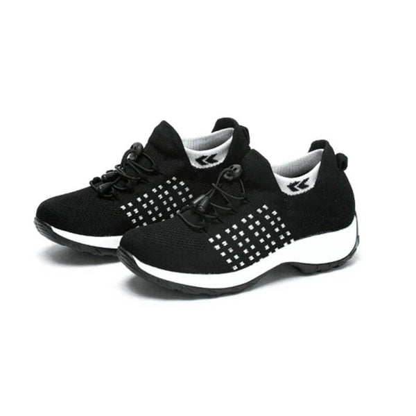 Women Socks Shoes Casual Flying Woven Lace-up Thick-soled Sports Outdoor Shoes