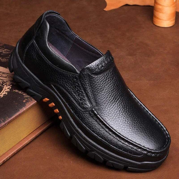 Kaegreel Hombre Cuero de vaca Impermeable Cómodo No Slip Slight Slip On Casual Shoes