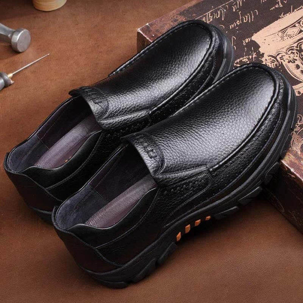 Kaegreel Hombre Cuero de vaca Impermeable Cómodo No Slip Slight Slip On Casual Shoes