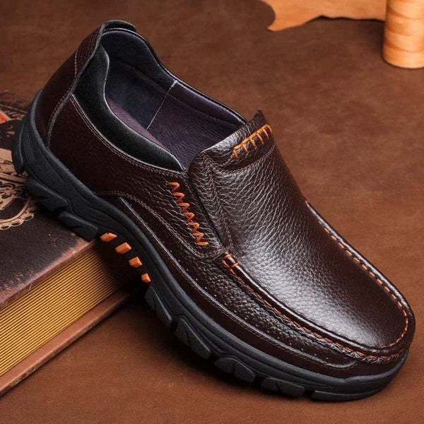Kaegreel Hombre Cuero de vaca Impermeable Cómodo No Slip Slight Slip On Casual Shoes