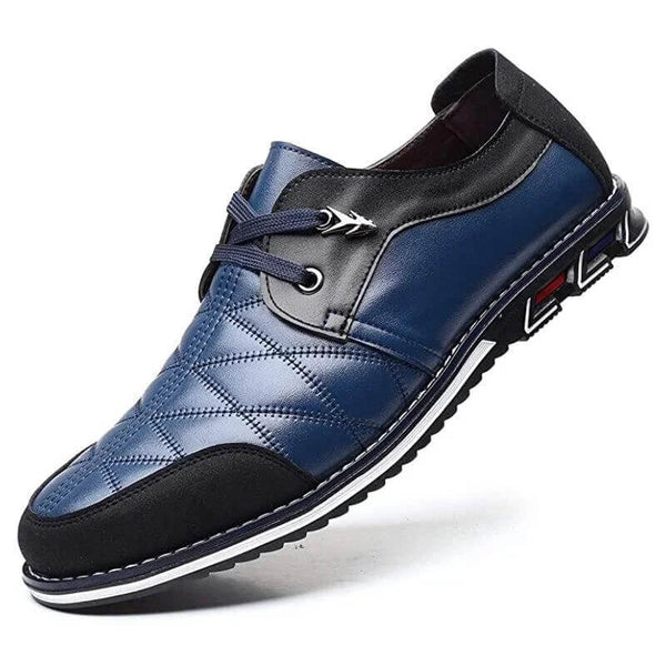 Kaegreel Hombres de cuero a cuadros Soft Lace Up Comfy Casual Zapatos