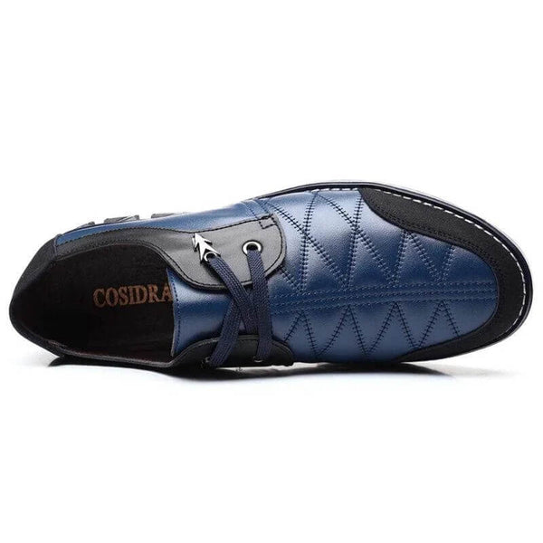 Kaegreel Hombres de cuero a cuadros Soft Lace Up Comfy Casual Zapatos