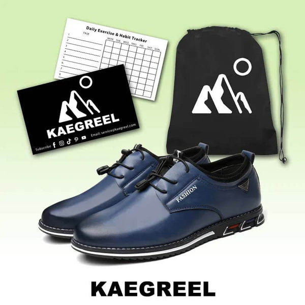 Kaegreel Men's Microfiber Leather Non Slip Soft Elastic Lace Casual Shoes