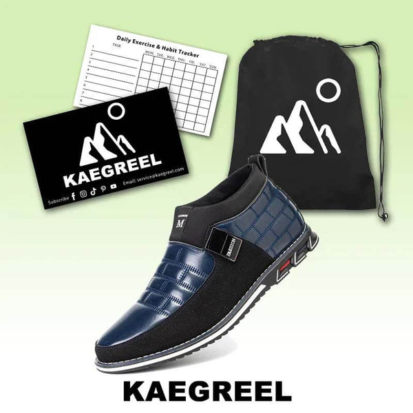 Kaegreel Men's Classic Business Casual Slip On Leather Ankle Boots (People with wide/thick/arched feet are advised to choose a larger shoe.)