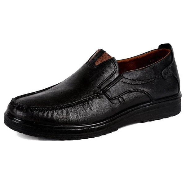 Zapatos casuales de cuero retro de gran tamaño con suela suave para hombres