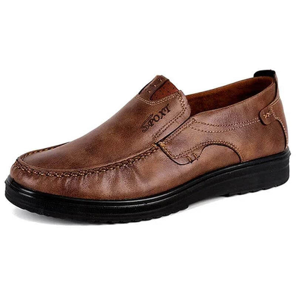 Zapatos casuales de cuero retro de gran tamaño con suela suave para hombres