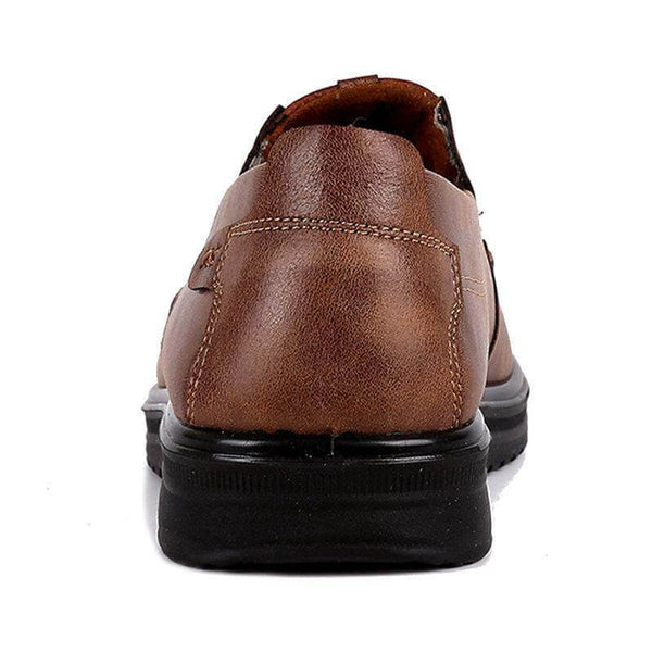 Zapatos casuales de cuero retro de gran tamaño con suela suave para hombres
