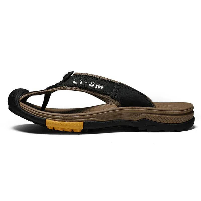 Scarpe in pelle Sandali maschili Flip da uomo Flip Scarpe casual's Casual Classic Massage Beach Slifors Anti-Slip