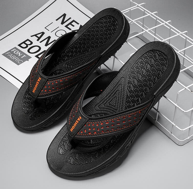 Men Sandals Leather Sport Flip Flops Comfort Casual Outdoor