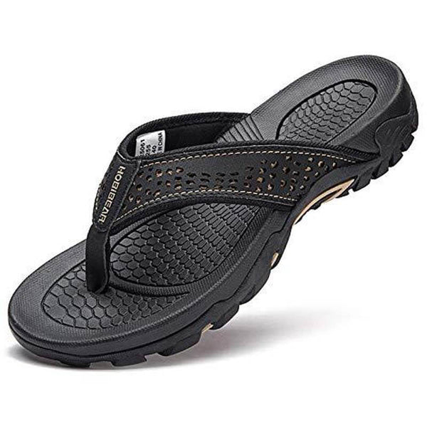 Men Sandals Leather Sport Flip Flops Comfort Casual Outdoor