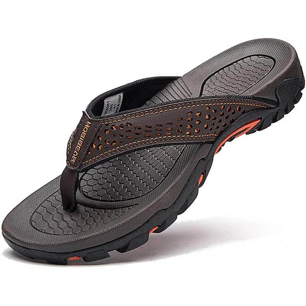Men Sandals Leather Sport Flip Flops Comfort Casual Outdoor