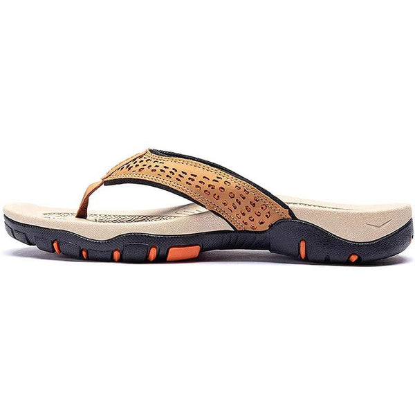 Men Sandals Leather Sport Flip Flops Comfort Casual Outdoor