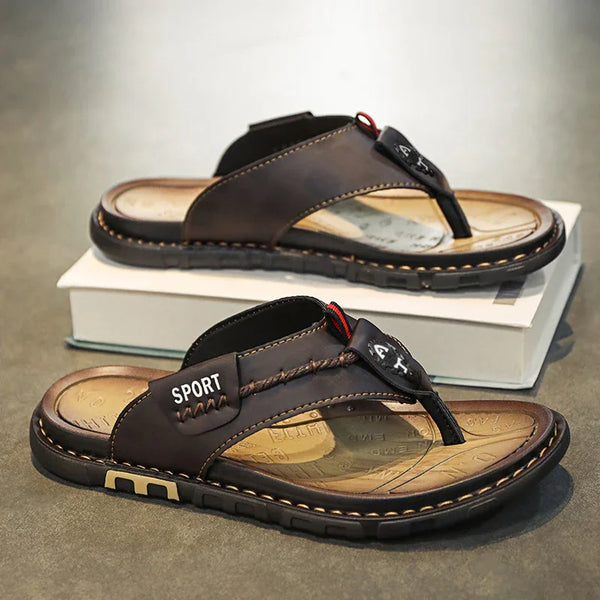 kaegreel leather sandals slippers 31567 brown