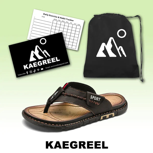 kaegreel leather sandals slippers 31567 brown