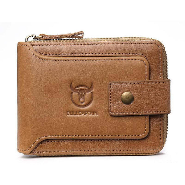 Men RFID Antimagnetic Solid Cowhide 11 Card Slots Coin Bag Zipper Wallet