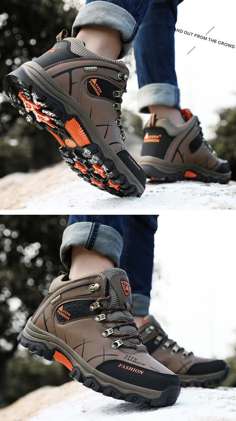 Kaegreel Cuir étanche à l'étanche Chauffe en plein air chaussures de travail chaussures de neige d'hiver