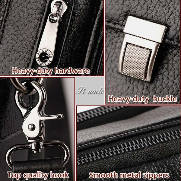 Men's genuine leather cowhide multifunction shoulder bag with large capacity shoulder bag