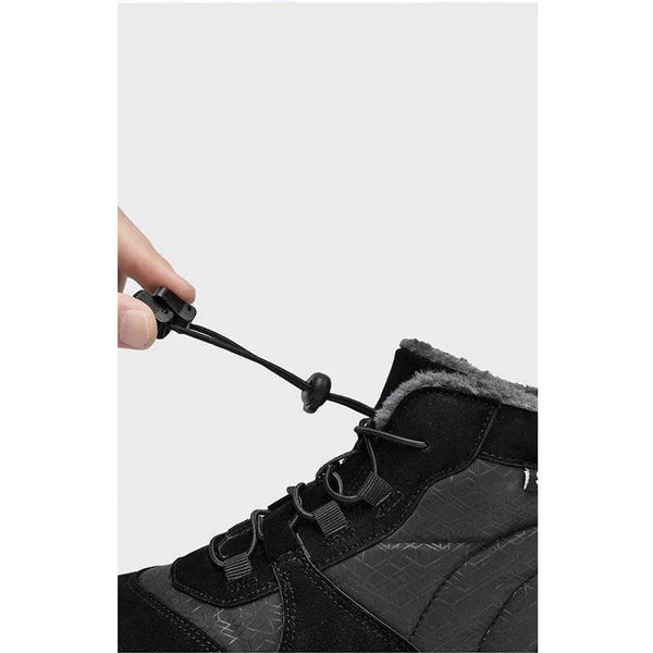 Zapatos de algodón al aire libre para hombres zapatos de algodón unisex descalzo botas de nieve botas calientes además de terciopelo senderismo de invierno de tubo a mediados de tubo espesado