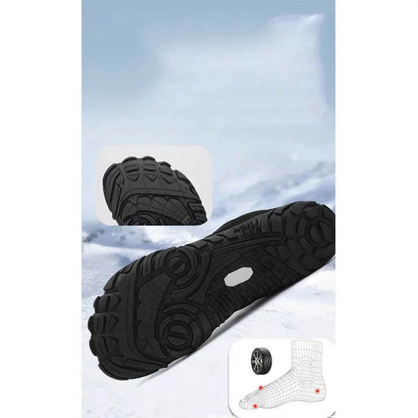 Zapatos descalzos para mujeres zapatillas de senderos impermeables de invierno calientes zapatos de invierno de invierno botas de nieve unisex al aire libre botas de invierno sin deslizamiento