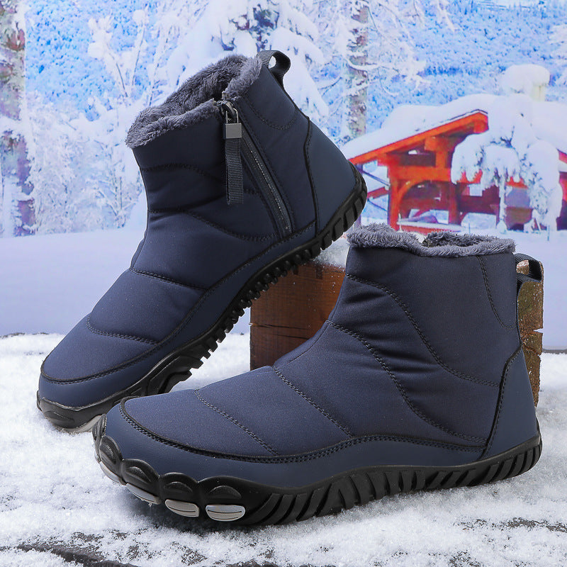 Schneestiefel Winter warmer Outdoor Freizeit-Wanderschuhe tragen resistente nicht rutschfeste und wasserdichte Winterbarfußschuh (Unisex)