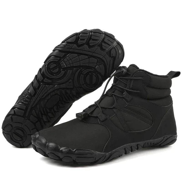 Botas de nieve al aire libre gruesas de invierno zapatos de montañismo cálidos no deslizantes e impermeables zapato descalzo de invierno (unisex)