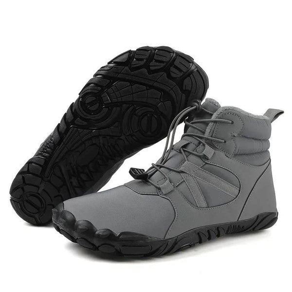 Botas de nieve al aire libre gruesas de invierno zapatos de montañismo cálidos no deslizantes e impermeables zapato descalzo de invierno (unisex)
