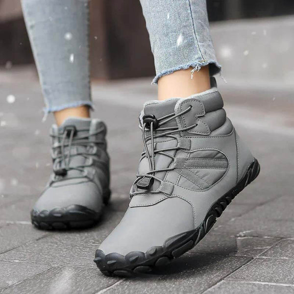 Botas de nieve al aire libre gruesas de invierno zapatos de montañismo cálidos no deslizantes e impermeables zapato descalzo de invierno (unisex)