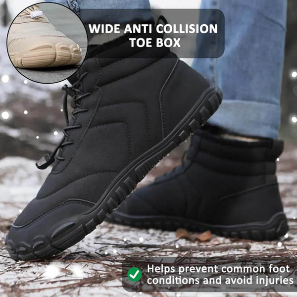 Botas de nieve a prueba de viento a prueba de frío torturada casual caliente no deslumbrante e impermeable para el invierno descalzo (unisex)