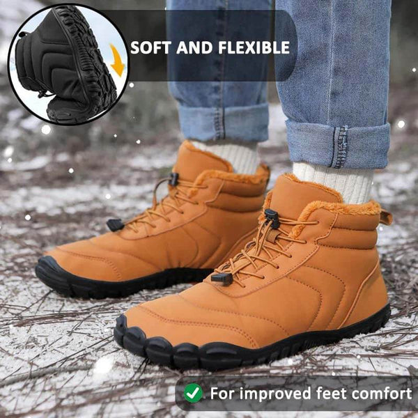 Botas de nieve a prueba de viento a prueba de frío torturada casual caliente no deslumbrante e impermeable para el invierno descalzo (unisex)