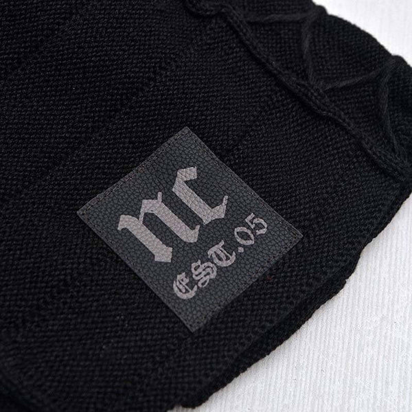 Men's Winter Plus Velvet Warm Knitted Hat Casual NC Letter Solid Skullies Beanie Hat