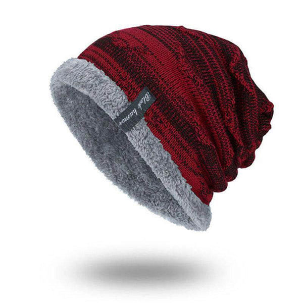 Sólido de color sólido para mujeres Knit Plus Velvet Fashion Beanie Sombreros para hombres Mantenga los sombreros cálidos unisex