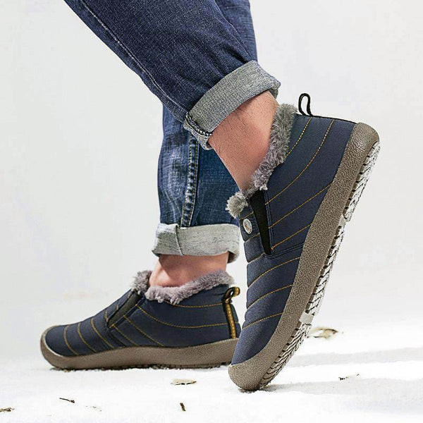 Botas de tobillo de nieve al aire libre con flauzo forrado de lujos al aire libre impermeables (se aconseja a las personas con pies anchos/gruesos/arqueados que elijan un zapato más grande).