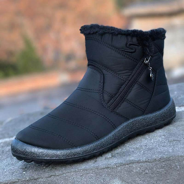 Mujeres de invernada de nieve de invierno zapatos de algodón impermeables gruesos