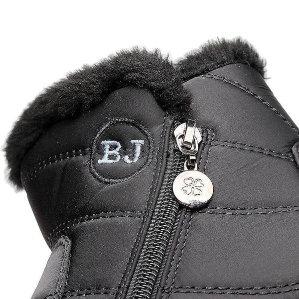 Mujeres de invernada de nieve de invierno zapatos de algodón impermeables gruesos