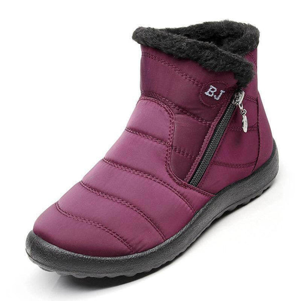 Mujeres de invernada de nieve de invierno zapatos de algodón impermeables gruesos