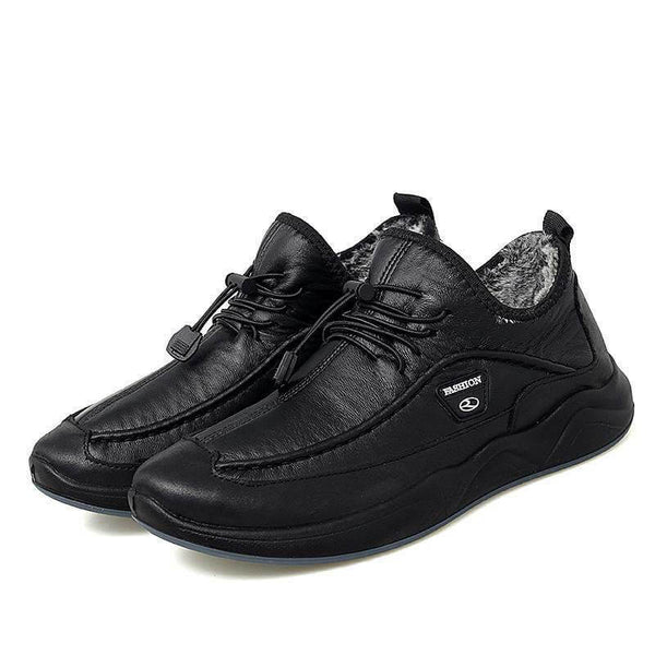 Forro de felpa de los hombres de Kaegreel zapatos de cuero ocasionales sin deslizamiento